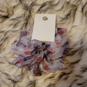 Forever 21 oversized floral chiffon scrunchie